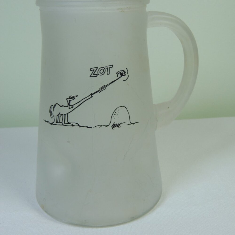 Vintage 1970's Zot Pitcher Promotional Barware Nostalgia Cartoon 48-64oz